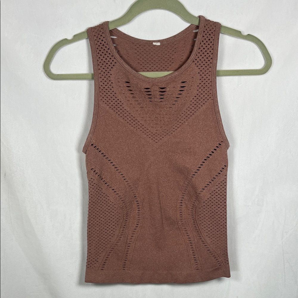 ALO Yoga Mauve Brown Seamless Knit Tank Top